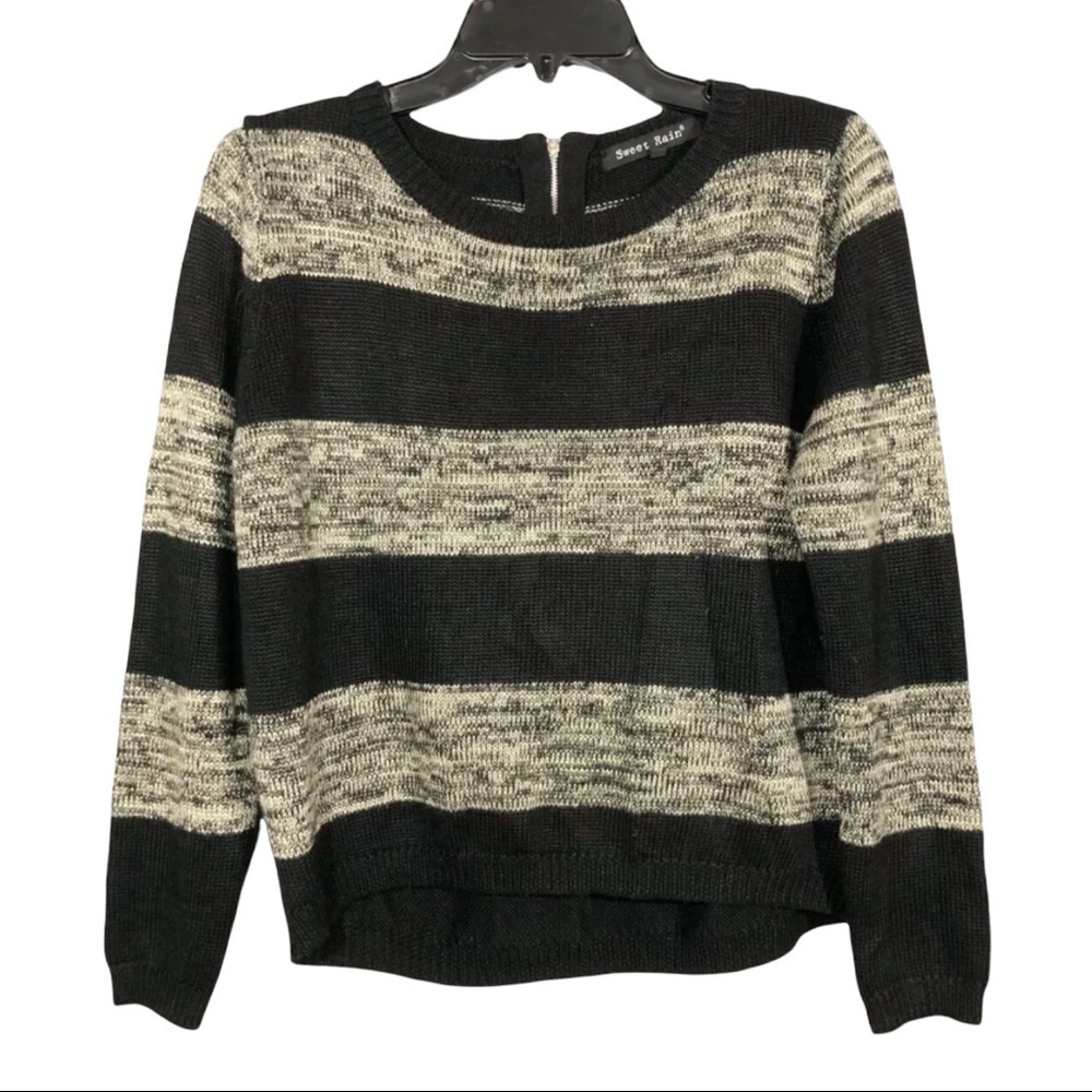 Sweet Rain sweater stripes two tone long Sleeve